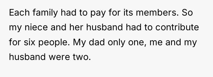 Each family had to pay for its members. So my...