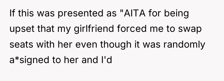 If this was presented as "AITA for being upset that...