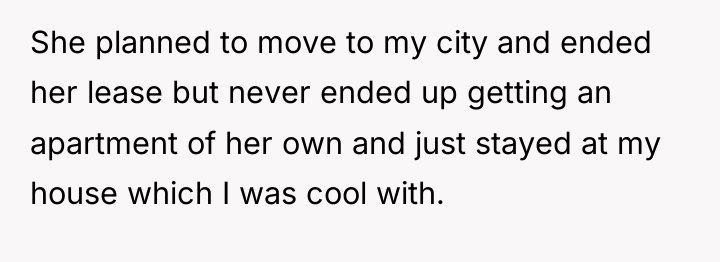 She planned to move to my city and ended her...