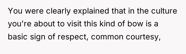 You were clearly explained that in the culture you're about...