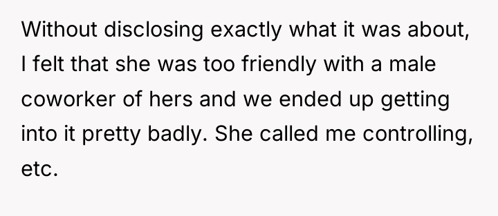 Without disclosing exactly what it was about, I felt that...