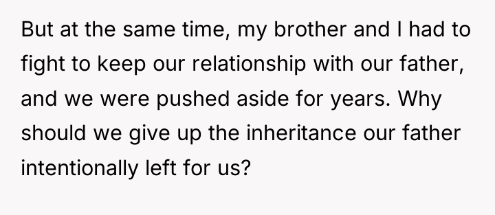 But at the same time, my brother and I had...
