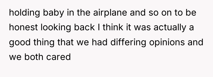 holding baby in the airplane and so on to be...