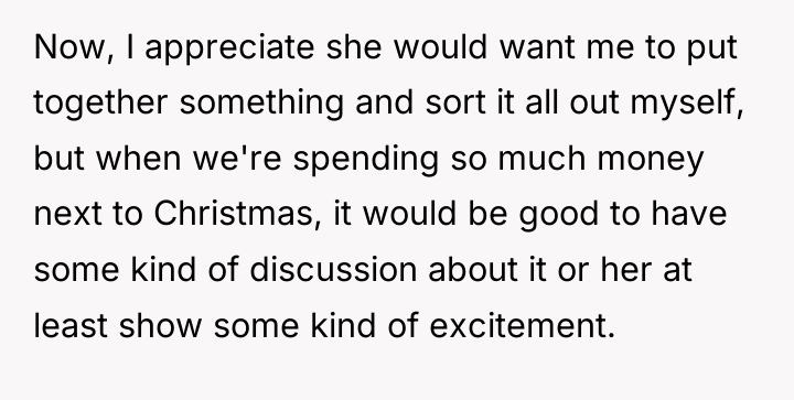Now, I appreciate she would want me to put together...