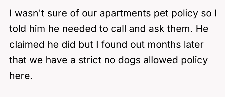 I wasn't sure of our apartments pet policy so I...