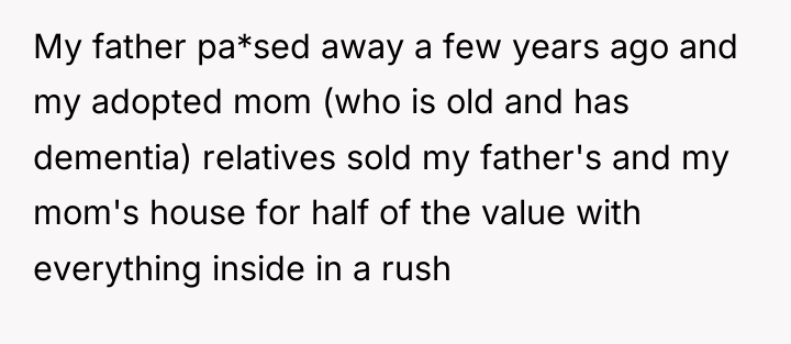 My father pa*sed away a few years ago and my...