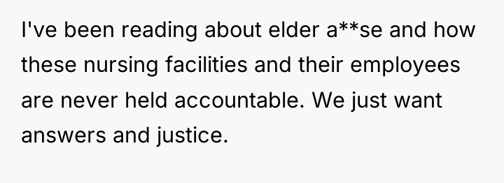 I've been reading about elder a**se and how these nursing...