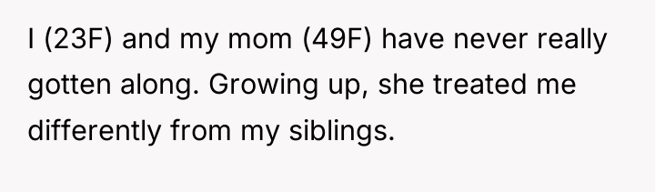 I (23F) and my mom (49F) have never really gotten...