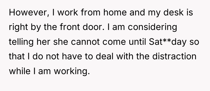 However, I work from home and my desk is right...