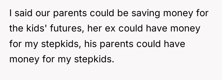 I said our parents could be saving money for the...