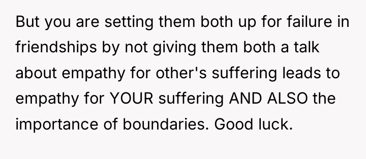 But you are setting them both up for failure in...