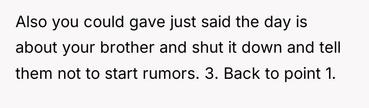 Also you could gave just said the day is about...