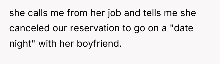 she calls me from her job and tells me she...
