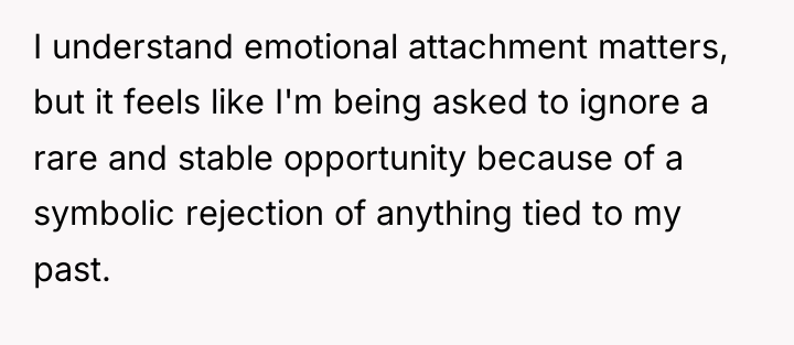 I understand emotional attachment matters, but it feels like I'm...