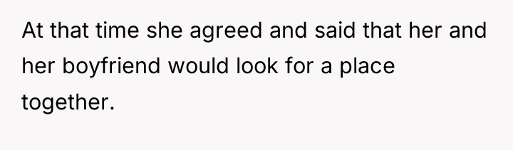 At that time she agreed and said that her and...