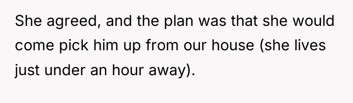 She agreed, and the plan was that she would come...