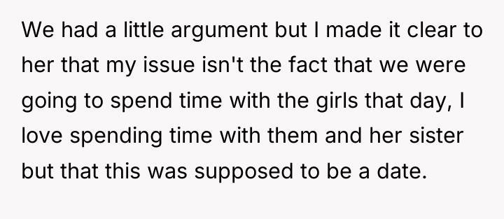 We had a little argument but I made it clear...