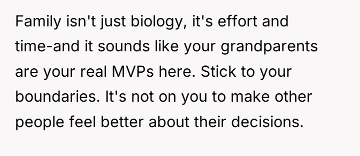 Family isn't just biology, it's effort and time-and it sounds...