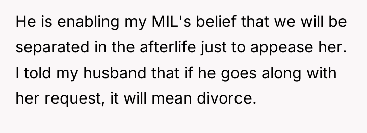 He is enabling my MIL's belief that we will be...