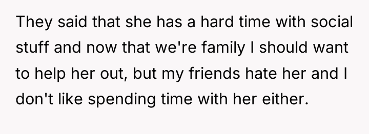 They said that she has a hard time with social...