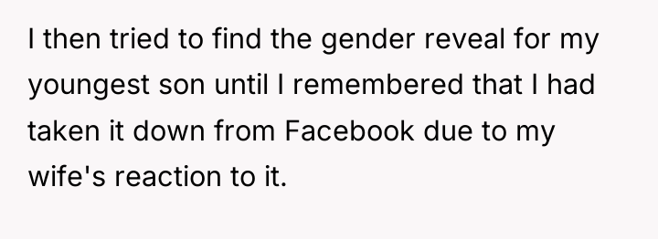 I then tried to find the gender reveal for my...