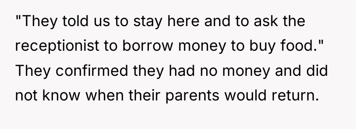 "They told us to stay here and to ask the...