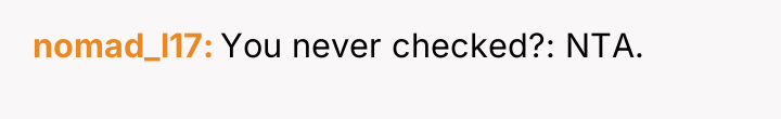 nomad_l17 You never checked?: NTA.