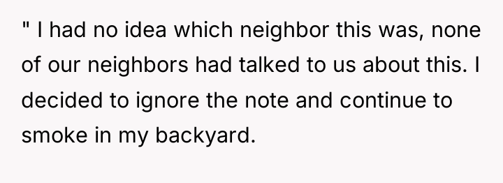 " I had no idea which neighbor this was, none...