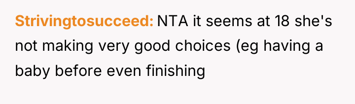 Strivingtosucceed NTA it seems at 18 she's not making very...