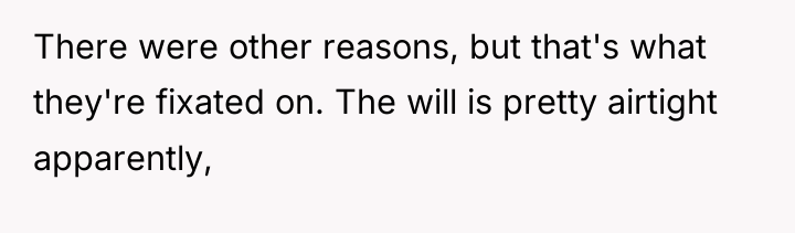 There were other reasons, but that's what they're fixated on....