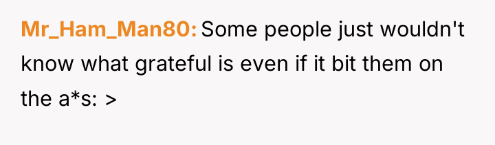 Mr_Ham_Man80 Some people just wouldn't know what grateful is even...