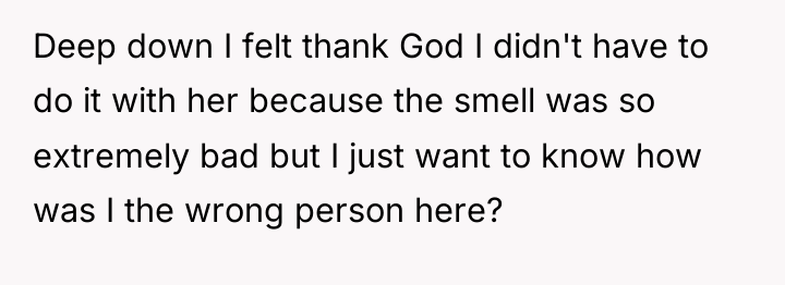 Deep down I felt thank God I didn't have to...