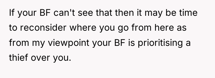 If your BF can't see that then it may be...