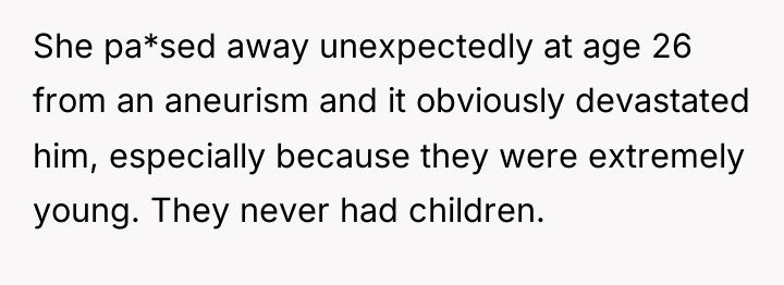 She pa*sed away unexpectedly at age 26 from an aneurism...
