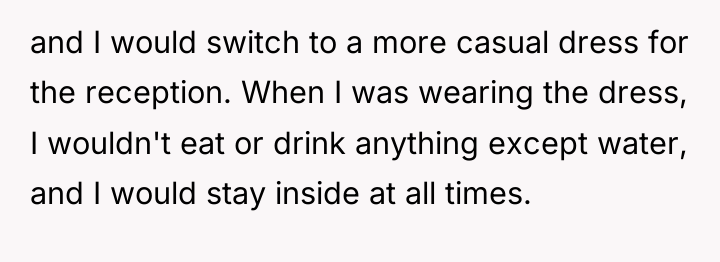 and I would switch to a more casual dress for...