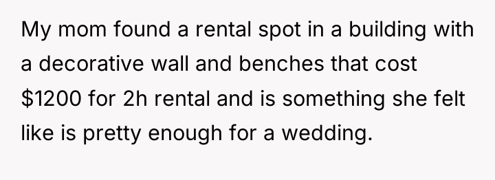 My mom found a rental spot in a building with...