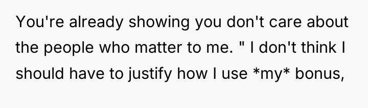 You're already showing you don't care about the people who...