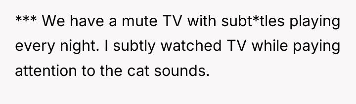 *** We have a mute TV with subt*tles playing every...