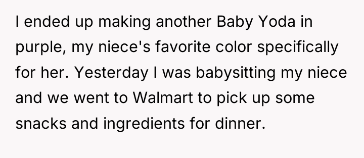 I ended up making another Baby Yoda in purple, my...