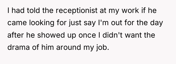 I had told the receptionist at my work if he...