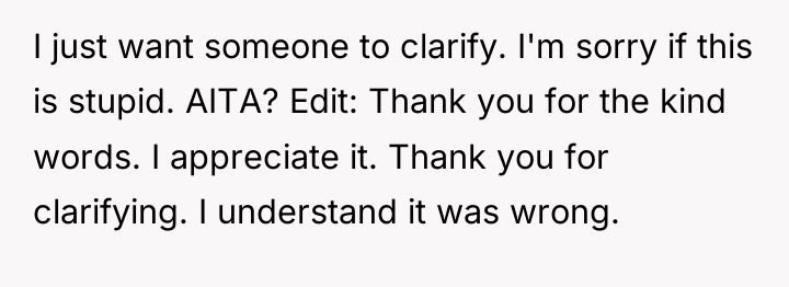 I just want someone to clarify. I'm sorry if this...