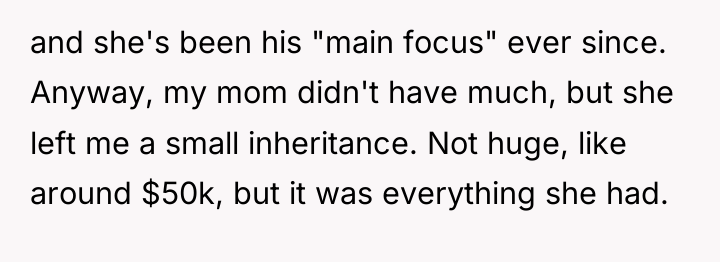 and she's been his "main focus" ever since. Anyway, my...