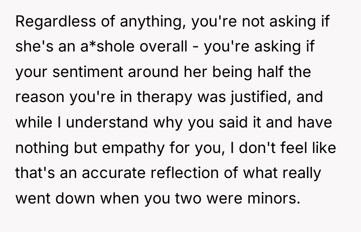 Regardless of anything, you're not asking if she's an a*shole...