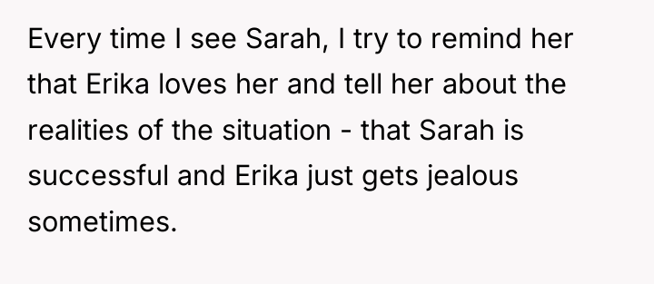 Every time I see Sarah, I try to remind her...