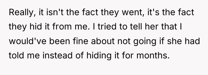 Really, it isn't the fact they went, it's the fact...