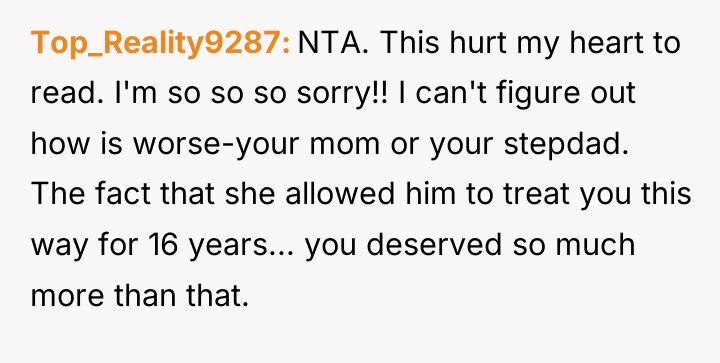 Top_Reality9287 NTA. This hurt my heart to read. I'm so...