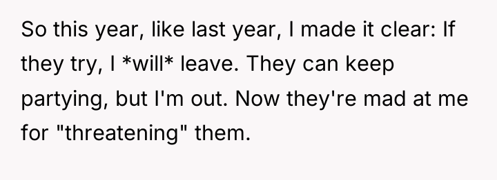 So this year, like last year, I made it clear:...