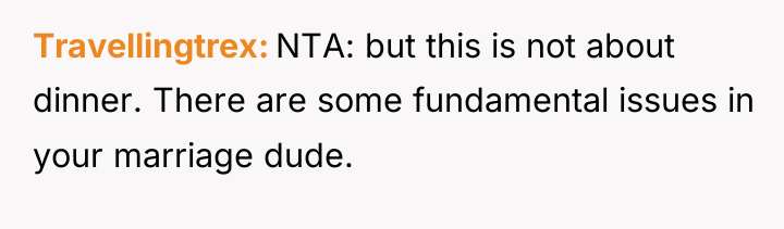 Travellingtrex NTA: but this is not about dinner. There are...