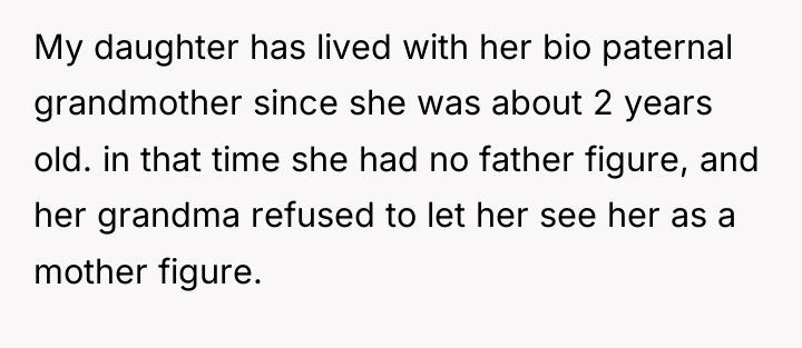 My daughter has lived with her bio paternal grandmother since...