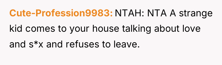 Cute-Profession9983 NTAH: NTA A strange kid comes to your house...